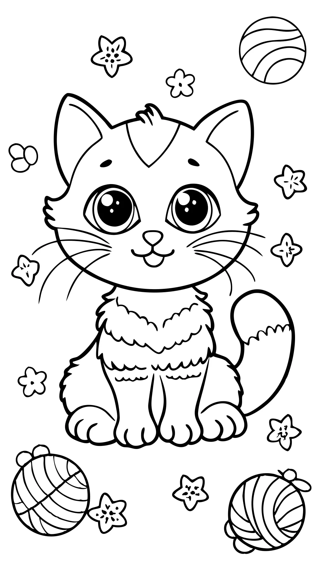 baby cat coloring page